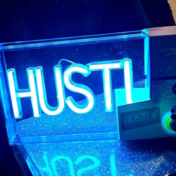 Glow Bright HUSTLE LED Neon Acrylic Light Box - Picture 3 of 4